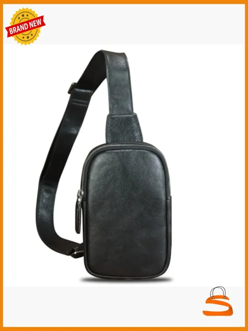 Genuine Leather Sling Bag Small Crossbody Purse Handmade Daypack Retro Shoulder